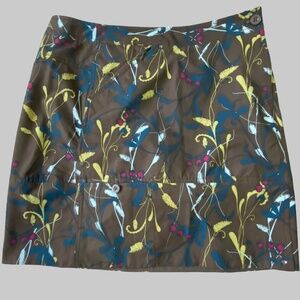 Eddie Bauer Womens Y2K Brown Fall Grass Design Active Sports Golf  Skort- Sz-8